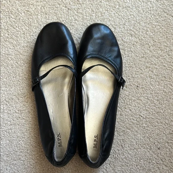 MPS Black Leather Ballet Flats - Picture 2 of 5